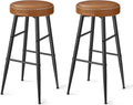 VASAGLE EKHO Collection - Bar Stools Set of 2, Bar Height Bar Stools, Kitchen Counter Stools, Mid-Century Modern Backless Counter Stools, 30-Inch Tall, Kitchen Island Home Bar, Caramel Brown