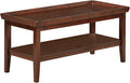 Convenience Concepts Ledgewood Coffee Table 42" - Modern Center Room Accent with Storage Shelf for Transitional, Traditional Living & Family Room, Espresso