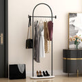 Black Clothing Racks, Modern Industrial Clothes Rack with Shelf, Heavy Duty Freestanding Coat Rack, Metal Coat Hanger Stand with Hooks for Boutique Office