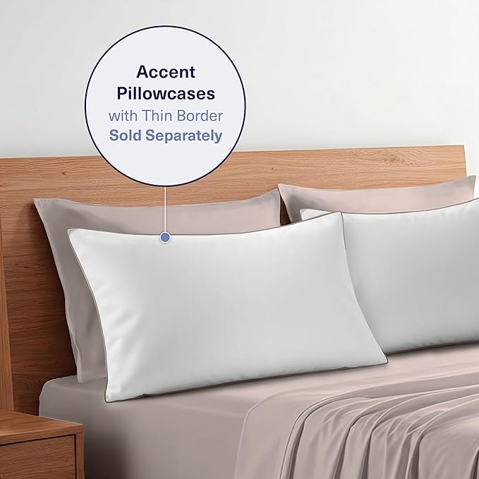 Kickoff Viscose Bamboo Sheets King Size 4-pc 100% Organic Bamboo Viscose Bed Cooling Sheets King Size Set Cool Bedding for hot Sleepers Sheet, Flat, Fitted, Pillowcases (Grey Mist,K)