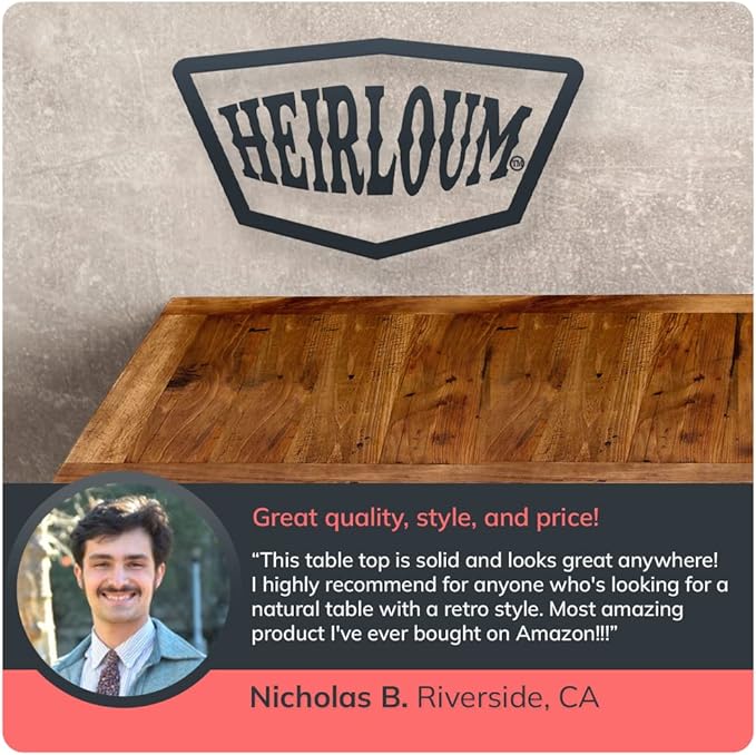 Reclaimed Wood Table Top - Rustic Recycled Solid Wooden Piece Perfect for Signs, Counters, Kitchens Table Tops (Reclaimed Wood Tabletop with Breadboard Ends, 24" x 30")