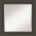 Amanti Art Brown Wall Mirror 26x26 Shipwreck Greywash Square Bathroom Mirror for Wall Decor Living Room, Medium Traditional Frame, Hangs Horizonally and Vertically, Bathroom Decor, Beveled Edge