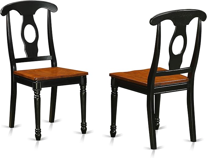 East West Furniture MZKE3-BCH-W 3 Piece Modern Dining Table Set Contains a Rectangle Wooden Table with Dropleaf and 2 Dining Chairs, 36x54 Inch, Black & Cherry