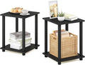 Furinno Simplistic Set of 2 End Table, Americano/Black