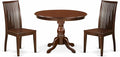 East West Furniture HBIP3-MAH-W 3 Piece Dining Table Set for Small Spaces Contains a Round Dining Room Table with Pedestal and 2 Wood Seat Chairs, 42x42 Inch, Mahogany