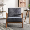 Container Furniture Direct Classic Comfortable Reading Small Modern Boho Microfiber Upholstered Lounge Armchair for Living Room, Reading, Bedroom, Office, and Small Spaces in Grey