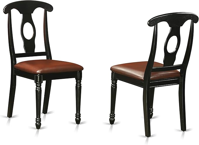 East West Furniture DOKE5-BCH-LC 5 Piece Dinette Set for 4 Includes a Rectangle Dining Room Table with Butterfly Leaf and 4 Faux Leather Kitchen Dining Chairs, 42x78 Inch, Black & Cherry