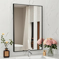 Matte Black Mirror, 30x36 Inch Aluminum Framed Rectangle Mirror, Anti-Rust, Tempered Glass, Square Corner Wall Mirror for Over Sink, Vanity, Bedroom, Entryway, Horizontal/Vertical