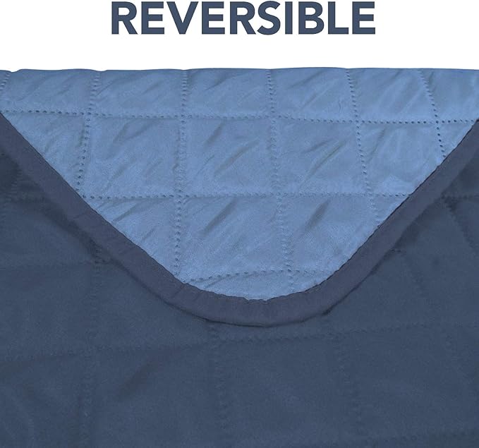 PureFit Reversible Sofa Couch Cover Water Resistant Couch Covers for 3 Cushion, Washable Furniture Cover with Non-Slip Foam and Adjustable Strap for Dogs, Pets (Sofa, Dark Blue/Light Blue)