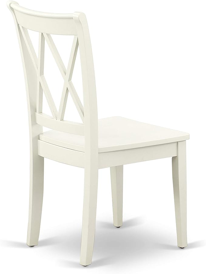 East West Furniture DOCL9-LWH-W 9 Piece Dining Table Set Includes a Rectangle Dinner Table with Butterfly Leaf and 8 Dining Room Chairs, 42x78 Inch, Linen White