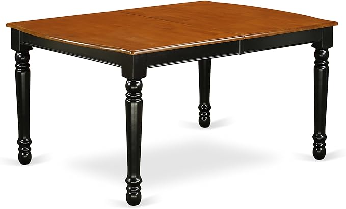 East West Furniture DOKE9-BCH-W 9 Piece Dining Room Table Set Includes a Rectangle Wooden Table with Butterfly Leaf and 8 Kitchen Dining Chairs, 42x78 Inch, Black & Cherry
