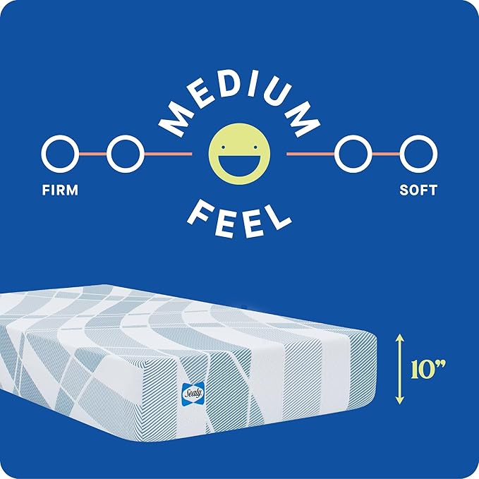 Sealy Dreamlife 10” Foam Mattress-in-a-Box, Twin, SealyComfort Gel Memory Foam, Surface-Guard Technology, 10 Year Limited Warranty, Made in The USA