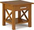 SIMPLIHOME Kitchener SOLID WOOD 21 inch Wide Square Contemporary End Side Table in Light Golden Brown for the Living Room and Bedroom
