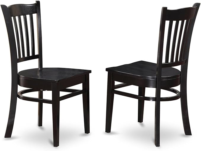 East West Furniture LGGR5-BLK-W 5 Piece Dining Room Furniture Set Includes a Rectangle Kitchen Table with Butterfly Leaf and 4 Dining Chairs, 42x84 Inch, Black