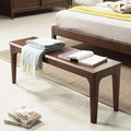 Dining Bench, Wood Bench Solid Oak Wooden Bench Indoor Dining Room Table Home Bedroom Bed End Restaurant Modern Hallway Furniture (Walnut Color, 60" W x 13.8" D x 17.7" H)