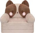 MONKISS Kids Couch, Comfy Toddler Chair, 2 in 1 Fold Out Kids Sofa to Lounger, Baby Sleeper Chair, Toddler Furniture, Birthday Gifts for Boys and Girls, 1~4 Years Old, Cute Dog
