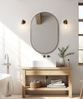 ANDY STAR Bronze Oval Mirror for Bathrooml, 20x33 Oval Bronze Mirror in Stainless Steel Metal Frame Deep 1’’ for Bathroom, Bedroom, Living Room, Entryway, Hang Vertical or Horizontal
