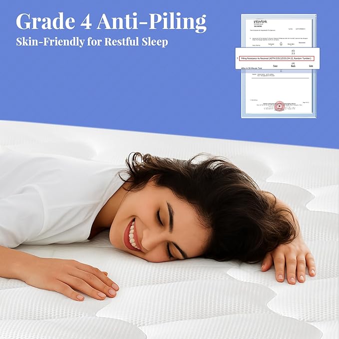OhGeni Cooling 4 inch Dual Layer King Mattress Topper, 2 inch Cooling Gel Memory Foam, 2 inch Down Alternative Pillow Top Pad, Mattresses Cover for Bed, Medium Support, Fits 6”-19” Deep Pocket