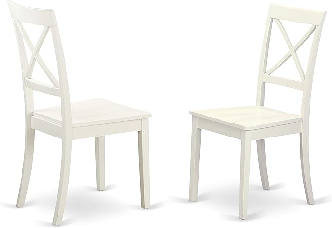 East West Furniture LGBO9-LWH-W 9 Piece Kitchen Table & Chairs Set Includes a Rectangle Dining Table with Butterfly Leaf and 8 Dining Room Chairs, 42x84 Inch, Linen White