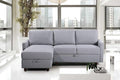 Container Furniture Direct Sectional Sofa with Storage – Modern Upholstered Living Room Couch, Reversible Chaise for Home, Apartment, Office, 81.9” L, Light Grey