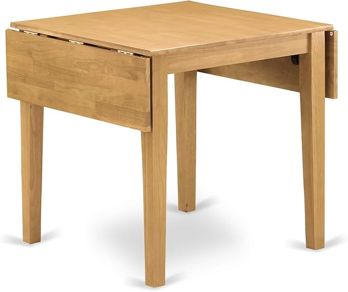 East West Furniture NDVA3-OAK-C 3 Piece Dining Room Furniture Set Contains a Rectangle Kitchen Table with Dropleaf and 2 Linen Fabric Upholstered Dining Chairs, 30x48 Inch, Oak