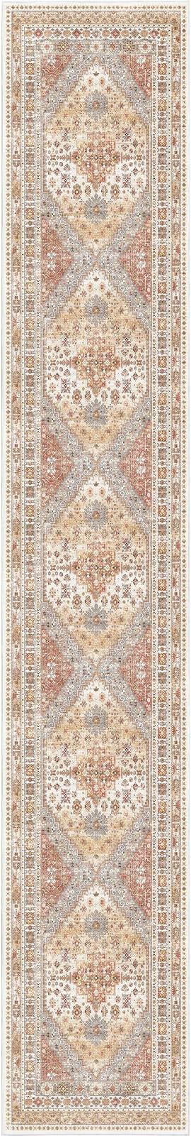 zesthome Washable Runner Rug 2.5x12 - Stain Resistant Entryway Rug,Ultra-Thin Kitchen Rugs, Anti Slip Backing Runner Rugs for Entrance Laundry Room Indoor Hallway (Orange,2.5'x12')