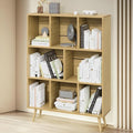 Bookshelf, 3-Tier 8 Cube Open Wooden Book Shelf with Legs, Floor Standing Office Bookcase, Wooden Bookcase for Office Furniture, Cubby Storage Organizer for Living Room/Bedroom