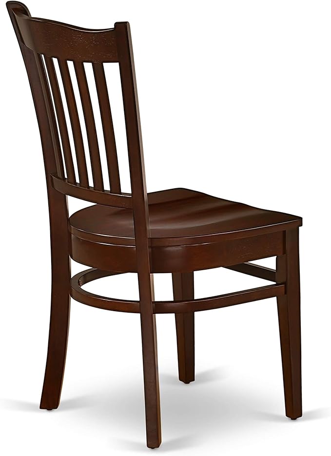 East West Furniture ANGR5-MAH-W 5 Piece Dining Room Table Set Includes a Round Kitchen Table with Pedestal and 4 Dining Chairs, 36x36 Inch, Mahogany