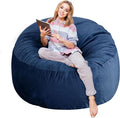 4 Ft Bean Bag Chairs for Adults/Teens with Memory Foam Filling, Comfy Bean Bag Sofa with Filler Included, Soft Dutch Velvet Fabric Beanbags,4 Foot, Navy