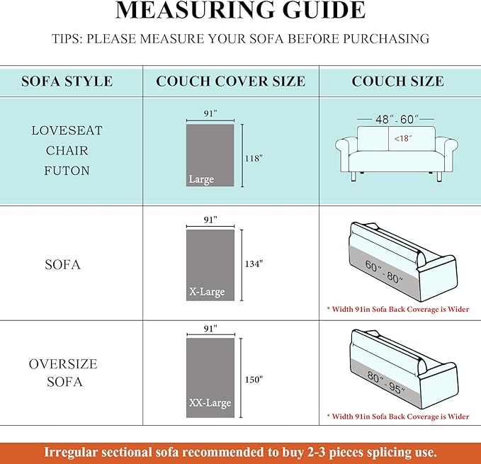 STACYPIK Soft Silver Gray Sofa Cover, Herringbone Couch Cover for Sectional, Pet Friendly Couch Protector for 3 Cushion Couch, Washable Chenille Sofa Covers for L-Shaped, Multi-Use Blankets-91X118IN