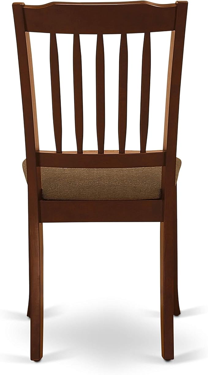 East West Furniture MZDA5-MAH-C 5 Piece Kitchen Table Set for 4 Includes a Rectangle Dining Table with Dropleaf and 4 Linen Fabric Dining Room Chairs, 36x54 Inch, Mahogany