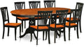East West Furniture PLAV9-BCH-W 9 Piece Dining Set Includes an Oval Dining Room Table with Butterfly Leaf and 8 Kitchen Chairs, 42x78 Inch, Black & Cherry