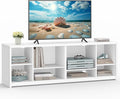 VASAGLE TV Stand for TVs up to 75 Inches, Entertainment Center with Storage Shelves, TV Console Table, Easy to Assemble, TV Cabinet for Living Room, Bedroom, Cloud White ULTV112W01