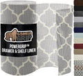 GORILLA GRIP powerGRIP Drawer Shelf and Cabinet Liner, Thick Strong Hold, Non-Adhesive Liners Protect Kitchen Cabinets and Cupboard, Bathroom Drawers, Easy Install, Breathable Mat, 17.5" x20', Gray