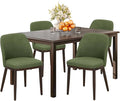 COLAMY 60 Inch Rectangular Kitchen Dining Table for 4, Modern Farmhouse Dining Table Set for 4, Wood Dining Table and Upholstered Dining Chairs for Kitchen, Dining Room, Restaurant, Brown/Green