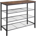 4-Tier Shoe Rack Organizer, Metal Mesh Shoe Storage Shelf, for Entryway, Hallway, Closet, Dorm Room, Industrial, Rustic Brown
