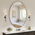 Koonmi Black Oval Bathroom Mirror, 30"x48" Bathroom Vanity Mirror, Oval Mirror for Bedroom Living Room Entryway, Hangs Horizontal or Vertical