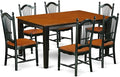 East West Furniture QUDO7-BCH-W 7 Piece Dining Room Table Set Consist of a Rectangle Kitchen Table with Butterfly Leaf and 6 Dining Chairs, 40x78 Inch, Black & Cherry