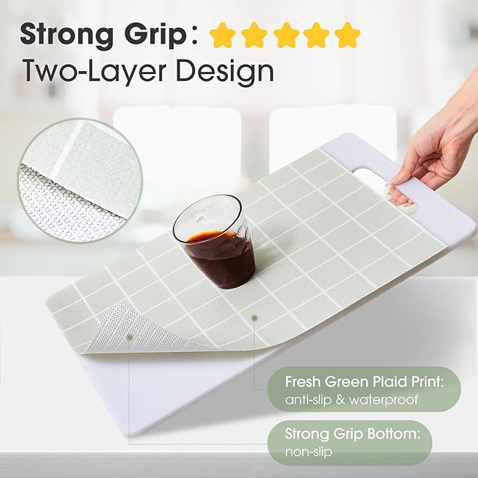 Beautysaid Shelf and Drawer Liner for Kitchen Cabinet, Non Adhesive Non Slip Shelf Paper Waterproof Washable Thickened for Dresser Pantry Shelve Bathroom Protector Liner(Light Green,12 in x 30 FT)
