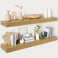 Heimlove Floating Shelves for Wall 36 Inches Long,9.3" Deep Oak Floating Shelf Set of 2,Wall Mounted Shelves for Bathroom Bedroom Living Room Kitchen Office,Shelf for Books Storage,Home Decor