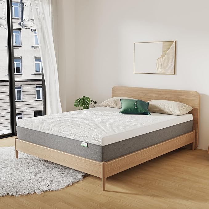 Novilla Twin XL Mattress, Cooling Gel Memory Foam Mattress 8 inch for Pressure Relief, Enhanced Support & Plush Comfort, Grey & White