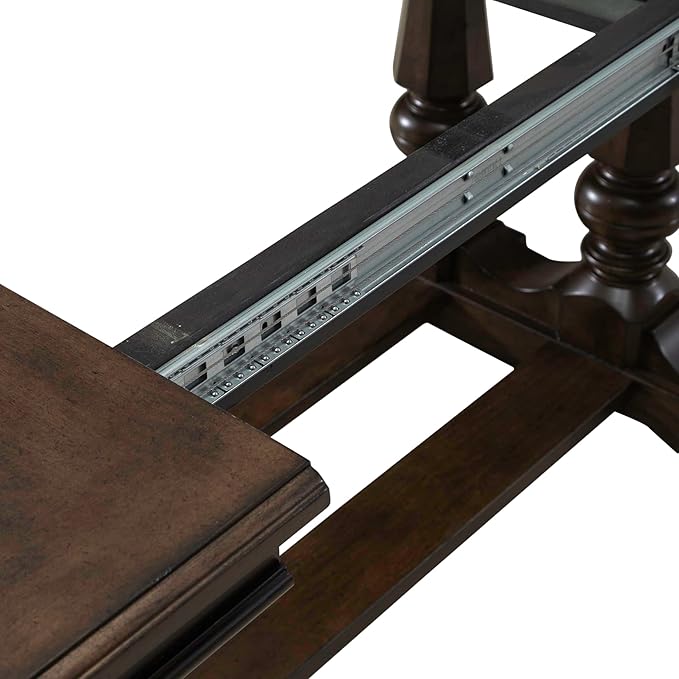 Liberty Furniture Arden Road Alt 7 Piece Dining Trestle Table Set - 2 Upholstered Chairs, 4 Splat Back Side Chairs - Satin Cherry