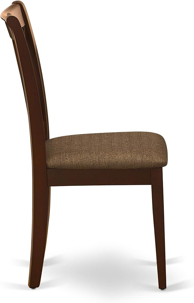 East West Furniture DUCL5-MAH-C 5 Piece Kitchen Table Set for 4 Includes a Rectangle Dining Table and 4 Linen Fabric Dining Room Chairs, 36x60 Inch, Mahogany