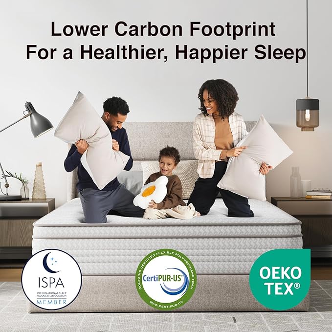 Novilla Full Size Mattress, 10 Inch Full Mattresses in a Box with Smarts™ Pocket Coil for Pressure Relief, Medium Firm Foam and Spring Hybrid Colchones with CertiPUR-US Certified