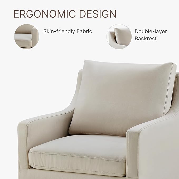 Upholstered Dining Chairs with Casters Washable Cover Side Deskchair with Rollers for Diningroom, Living Room, Flax Beige, 4 Box