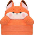 MONKISS Kids Couch, Comfy Toddler Chair, 2 in 1 Fold Out Kids Sofa to Lounger, Baby Sleeper Chair, Toddler Furniture, Birthday Gifts for Boys and Girls, 1~4 Years Old, Cute Fox