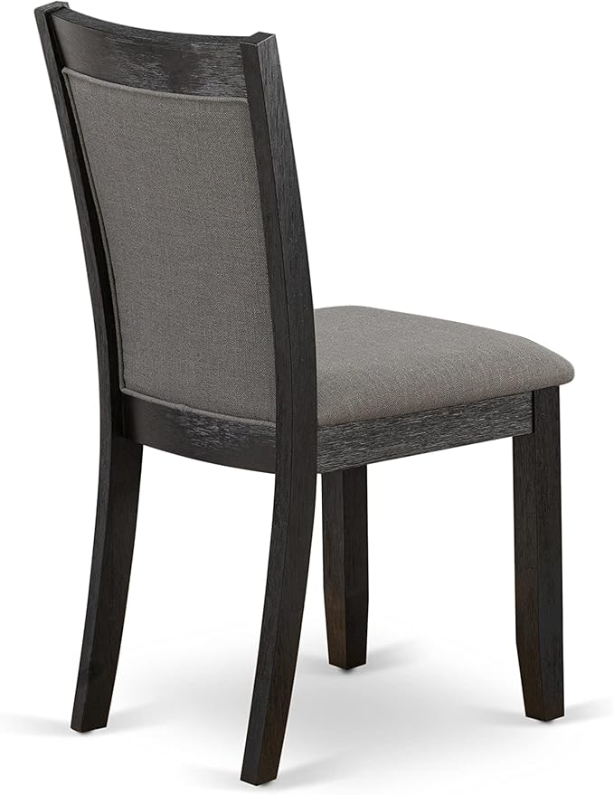 East West Furniture X677MZ650-5 5 Piece Dining Room Set Includes a Rectangle Dining Table with X-Legs and 4 Dark Gotham Grey Linen Fabric Upholstered Chairs, 40x72 Inch, Multi-Color