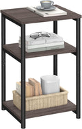 VASAGLE Side Table, Small End Table, Tall Nightstand for Living Room, Bedroom, Office, Bathroom, Chestnut Brown and Classic Black ULET273B74