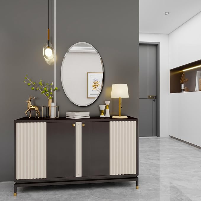 Oval Bathroom Mirror, 22X30 inch Oval Frameless Mirror, Frameless Mirrors for Bathroom,Beveled Bathroom Mirror.