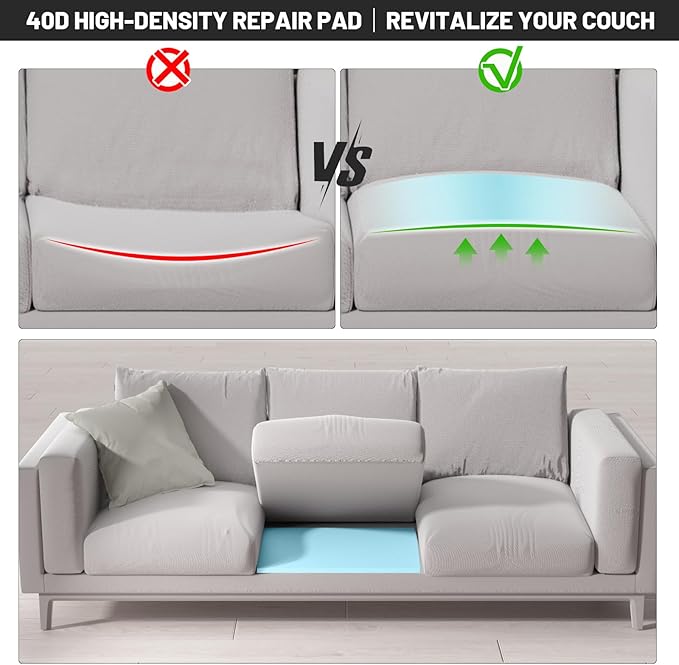 Couch Cushion Support for Sagging Seat - 20" x 20" High-Density Curved Foam Sofa Cushion Support Board,Couch Supporter for Under The Cushions,Blue Set of 3